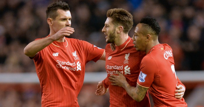 Adam Lallana: Celebrates his goal for Liverpool