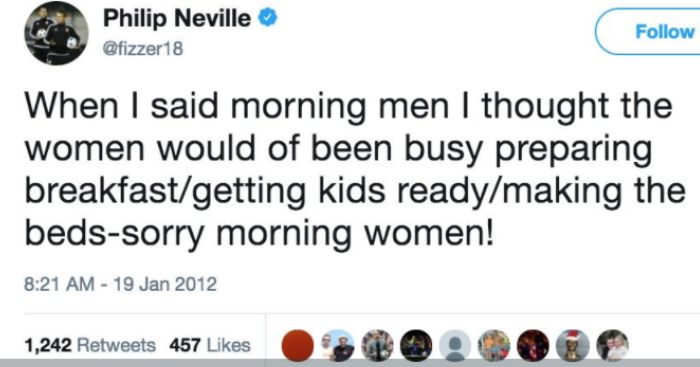 New England Women's boss Phil Neville deletes Twitter account over 'sexist' tweet New England Women's boss Phil Neville deletes Twitter account over 'sexist' tweet