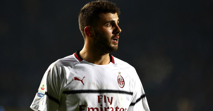 during the Serie A match between Atalanta BC and AC Milan at Stadio Atleti Azzurri d'Italia on February 16, 2019 in Bergamo, Italy.