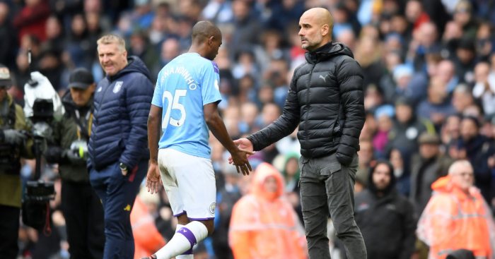 Guardiola reacts to Fernandinho's late red in City victory