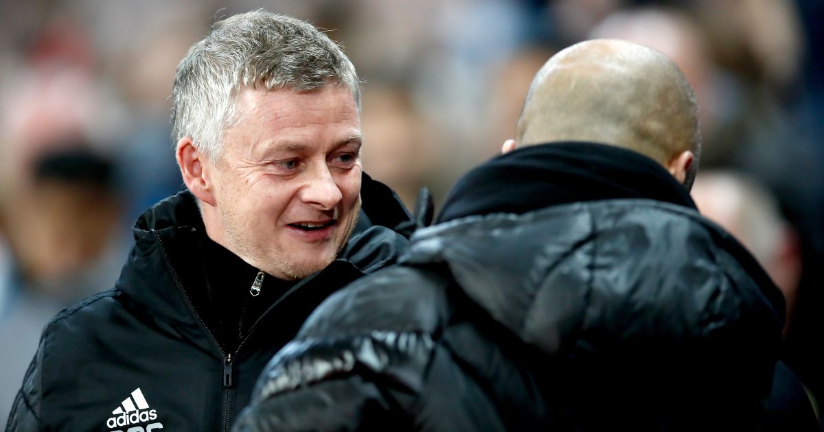 Ole Gunnar Solskjaer, Pep Guardiola Man City v Man Utd December 2019