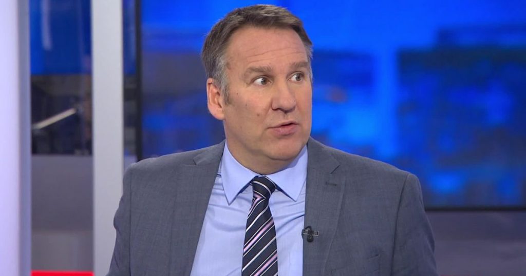 Former Arsenal player Paul Merson appearing on Sky Sports