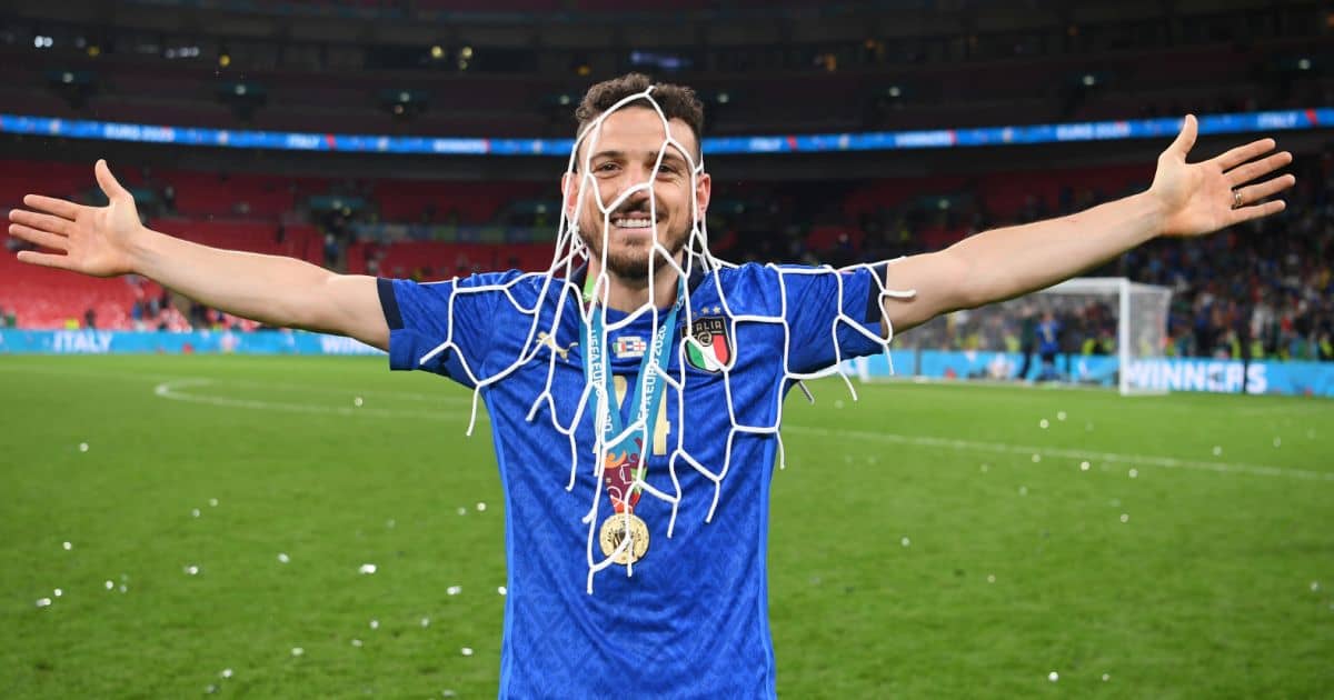 Alessandro Florenzi celebrates Italy v England Euro 2020