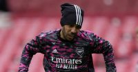 Pierre-Emerick Aubameyang before game between Arsenal and Brighton