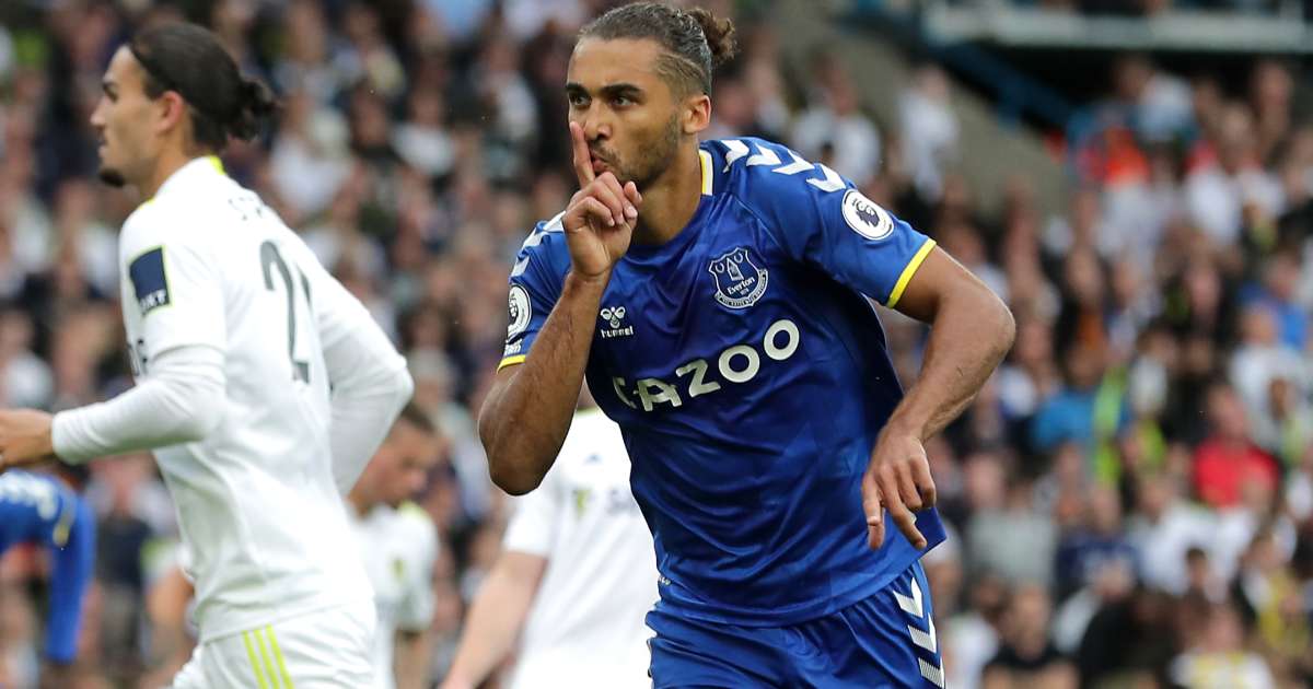 Dominic Calvert-Lewin celebrates against Leeds, August 2021