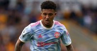 Jadon Sancho playing for Man Utd versus Wolves 2021