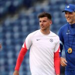 Jorginho with Mason Mount and Thomas Tuchel in Chelsea training Jorginho Chelsea