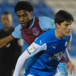 Peterborough centre-back Ronnie Edwards during an EFL Trophy match 2020 Peterborough centre-back Ronnie Edwards during an EFL Trophy match 2020