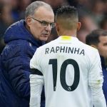 Marcelo Bielsa, Raphinha, Leeds United TEAMtalk Leeds United manager Marcelo Bielsa speaks with Raphinha on the touchline during the Premier League match against Watford at Elland Road