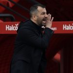 Spanish manager Diego Martinez gives instructions during Granada game against Atletico Madrid Diego Martinez Granada