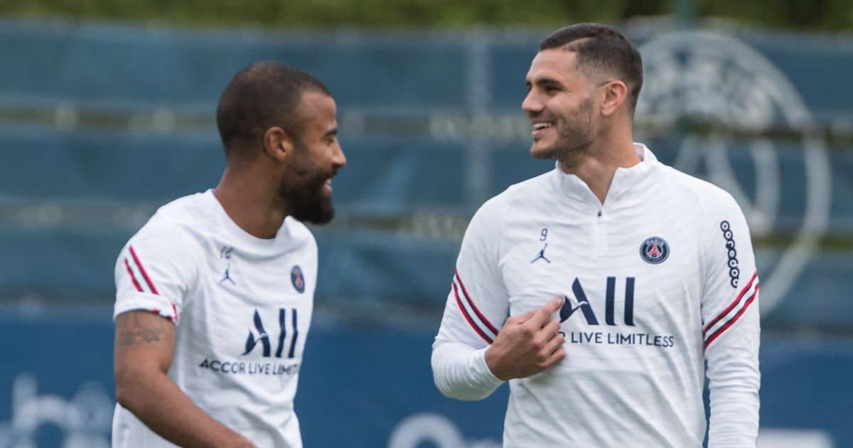 Rafinha and Mauro Icardi at PSG training