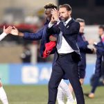 England manager Gareth Southgate claps the travelling fans in Andorra, October 2021 England manager Gareth Southgate, October 2021