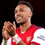 Arsenal striker Pierre-Emerick Aubameyang applauding the fans 2021 Arsenal striker Pierre-Emerick Aubameyang applauding the fans 2021