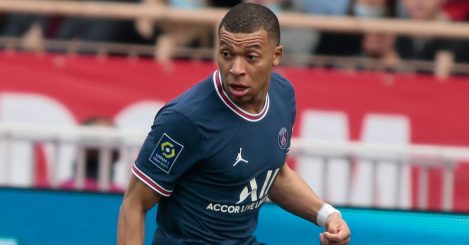 Kylian Mbappe playing for Paris Saint-Germain