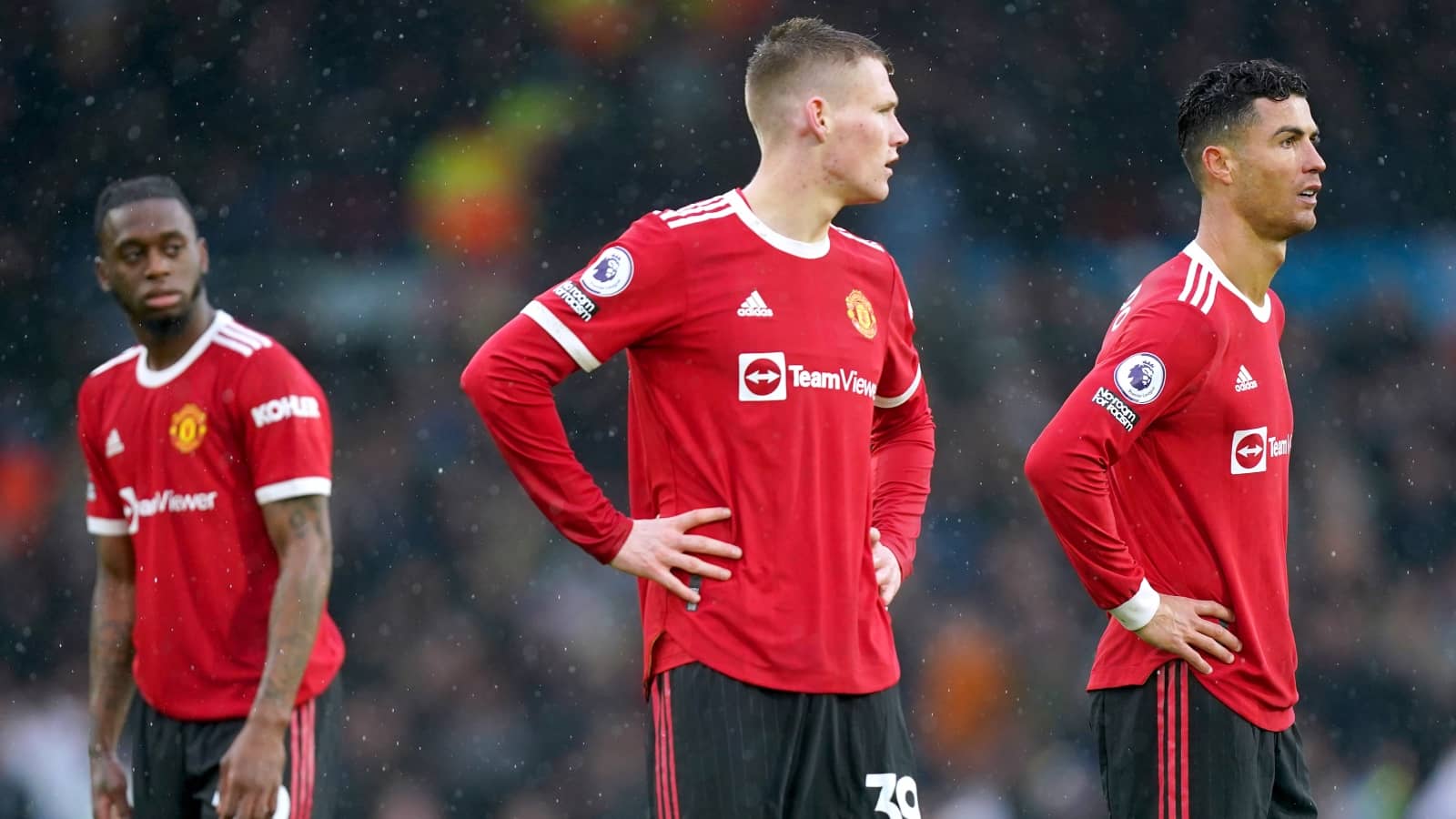 Aaron Wan-Bissaka, Scott McTominay and Cristiano Ronaldo represent Man Utd