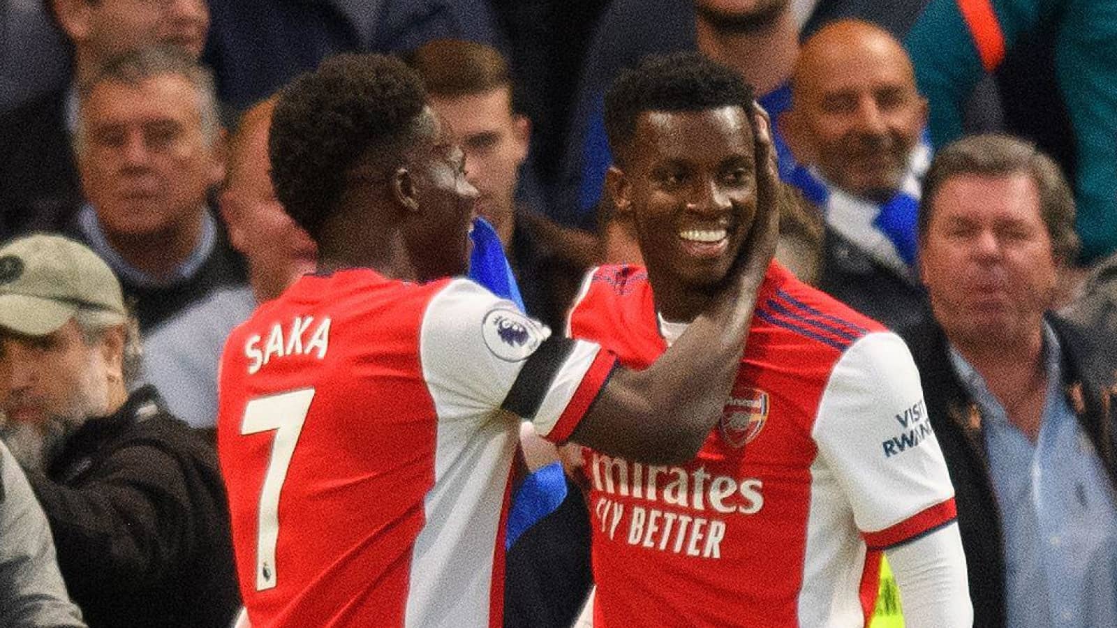 Arsenal forwards Bukayo Saka and Eddie Nketiah