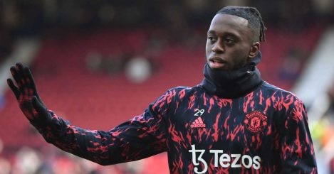 Aaron Wan-Bissaka at a Manchester United match