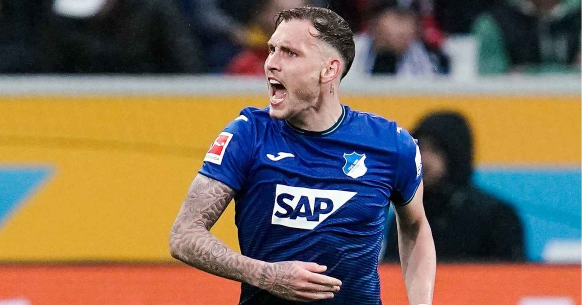 David Raum celebrating for Hoffenheim
